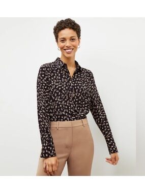 MM Lafleur The Tatum Top Washable Silk Spin Dot Print Size XS